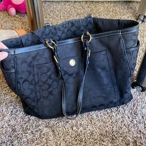 HUGE Coach black diaper bag